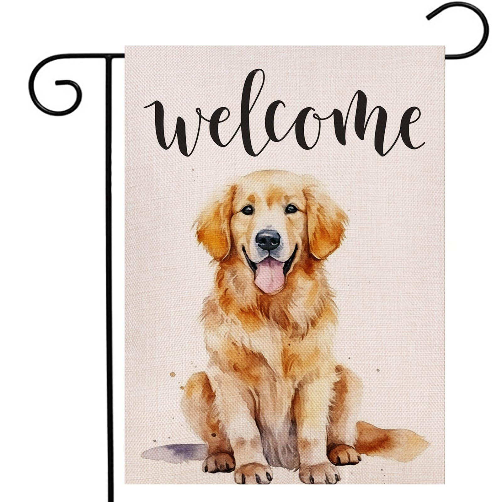 Welcome Golden Retriever Dog Garden Flag 12.5x18 Inch Double Sided Outside, Spring Summer Farmhou... | Amazon (US)