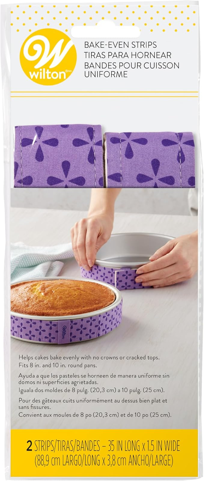 Wilton Bake Even Cake Strips, Prevents Domed Tops & Cracked Edges for Moist, Level Cakes, Fits 8-... | Amazon (US)