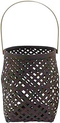 WHW Whole House Worlds Cape Cod Hip Lantern, Criss-Cross Wicker Basketry, Bamboo, Glass Sleeve, 8... | Amazon (US)