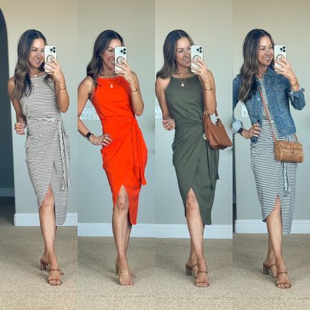 Spring and Summer Dress

I am wearing size S dress striped brown, solid orange, army green, striped navy - TTS! XS denim jacket and size 7 heels.

Spring outfit  Spring dress  Midi dress  Summer style  Denim  Denim jacket  Striped dress  Graduation outfit  Heels  Accessories  EverydayHolly

#LTKover40 #LTKSeasonal #LTKstyletip