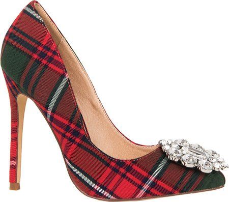 Lauren Lorraine Women's Giselle Plaid Pump,Red Plaid Fabric/Polyurethane,US 9.5 | Amazon (US)