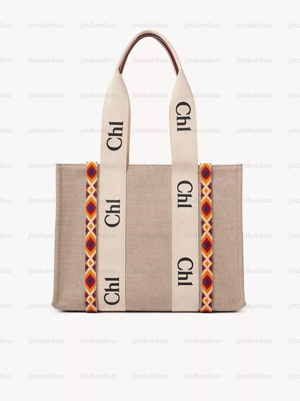 Womens mens Large Woody Beach tote shopping bag 3 sizes luxury small medium Nylon Linen Shoulder ... | DHGate