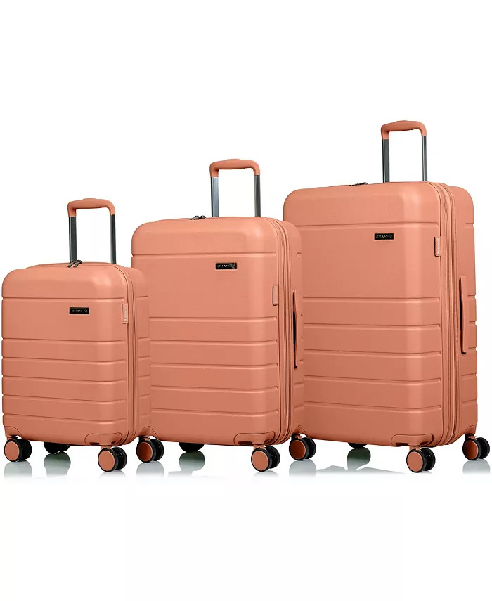 3-Piece Linen Hardside Luggage Set | Macy's