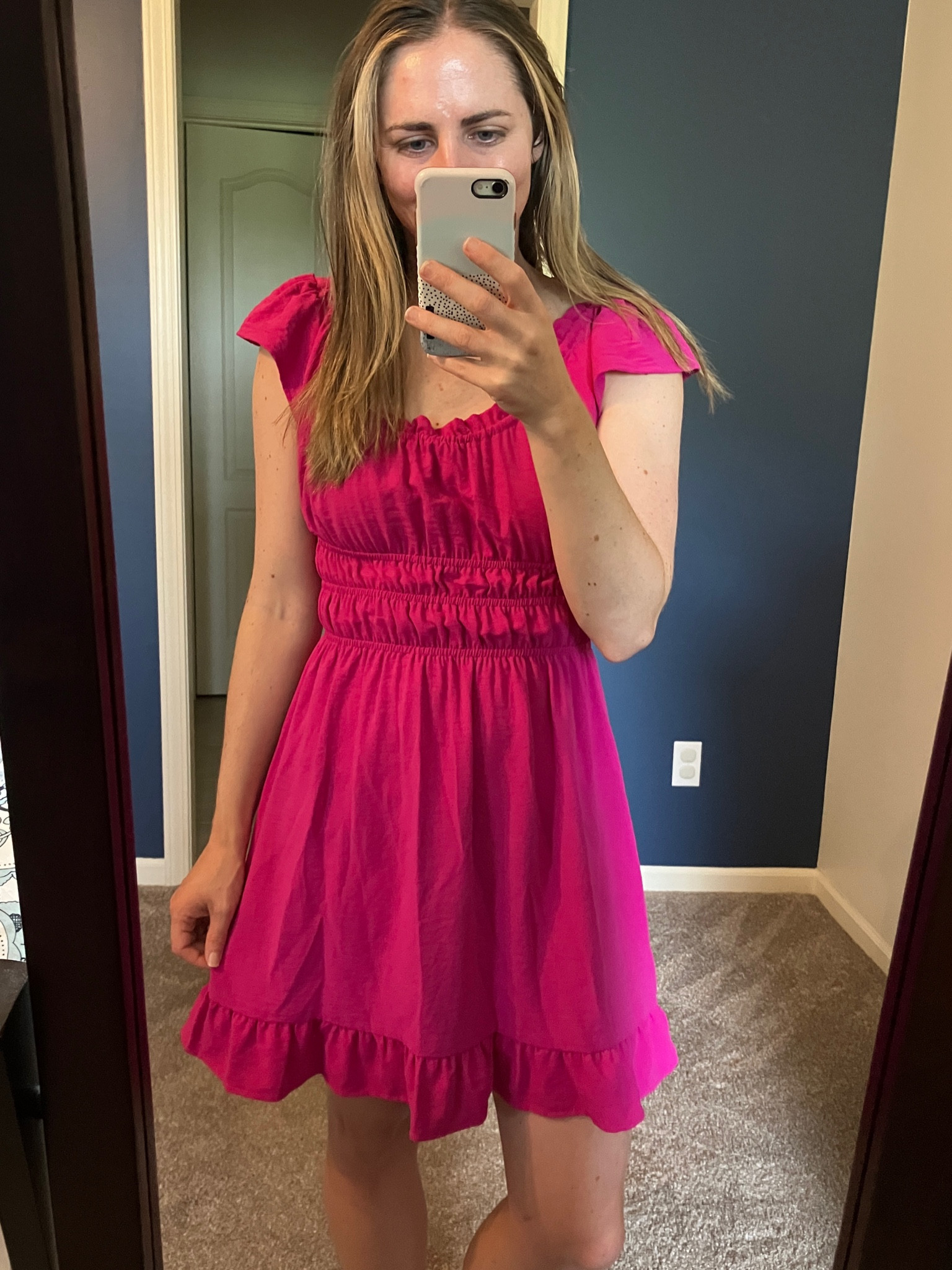 I am in looooove with this link Summer Dress. It is so flattering and comfy! This cute dress would be perfect for brunch, a graduation, a country concert outfit, a cute baby shower dress and more! 

The fit is great and I am in my true size small. The back has a cut out but I am able to wear a normal bra with it!

I rented this so I linked it from Rent the Runway. In similar items you will find similar dresses if you’d rather buy to own. 

#LTKParties #LTKStyleTip #LTKSeasonal
