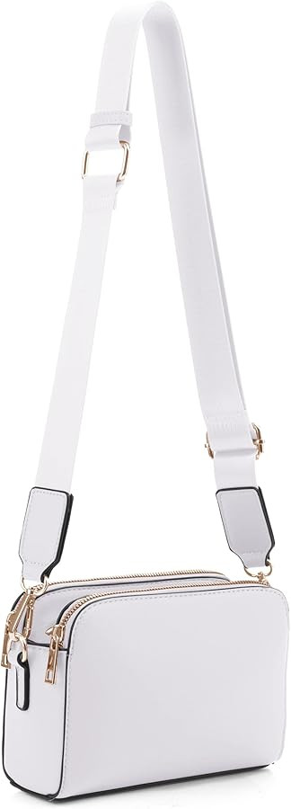 EVVE Crossbody Bags for Women Trendy Triple Zip Small Crossbody Camera Bag Purse with Wide Guitar... | Amazon (US)