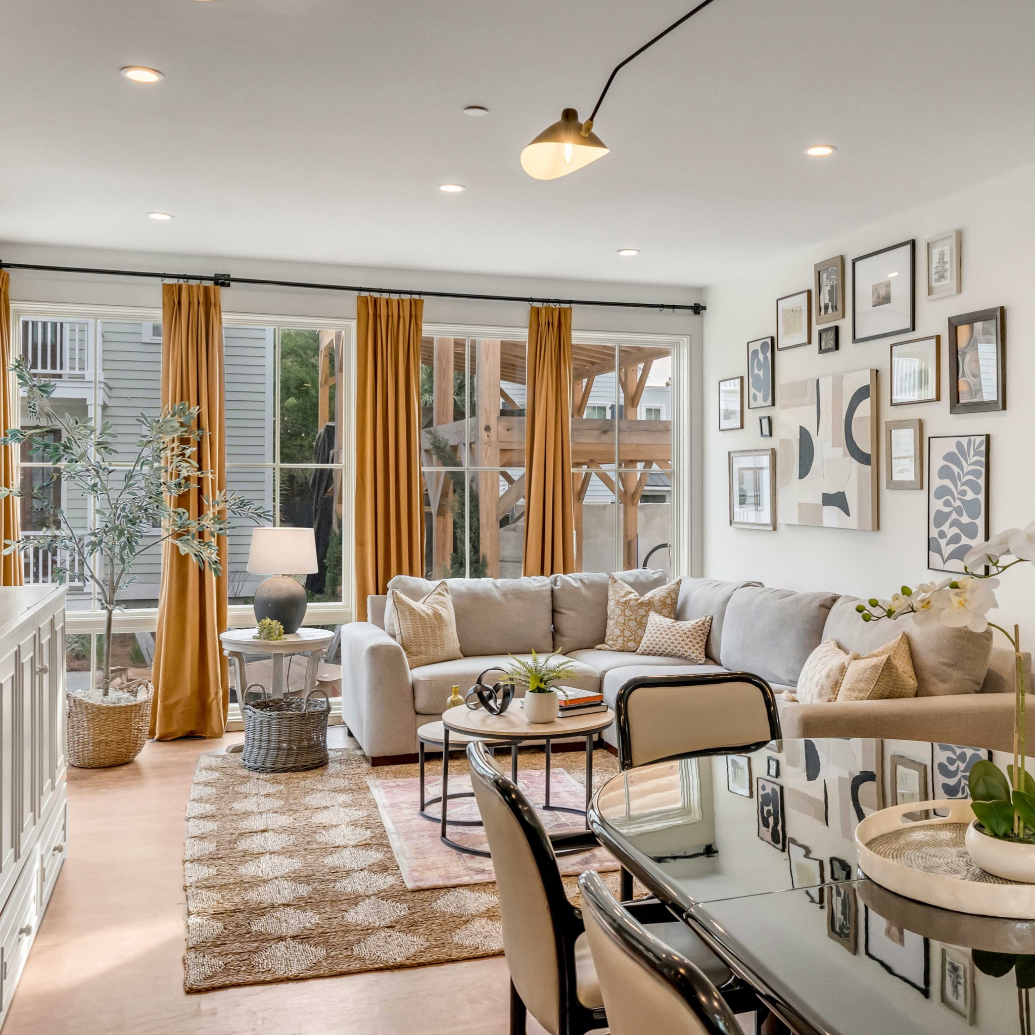 Check out my latest living room design – modern, cool, and comfy vibes that won't break the bank!  

Pinch pleat, drapes, curtains, velvet, rush rug, natural rugs, modern, cool, neutral, natural, mustard, golden, olive, block print, chandelier, nesting table

#LTKunder50 #LTKunder100 #LTKhome