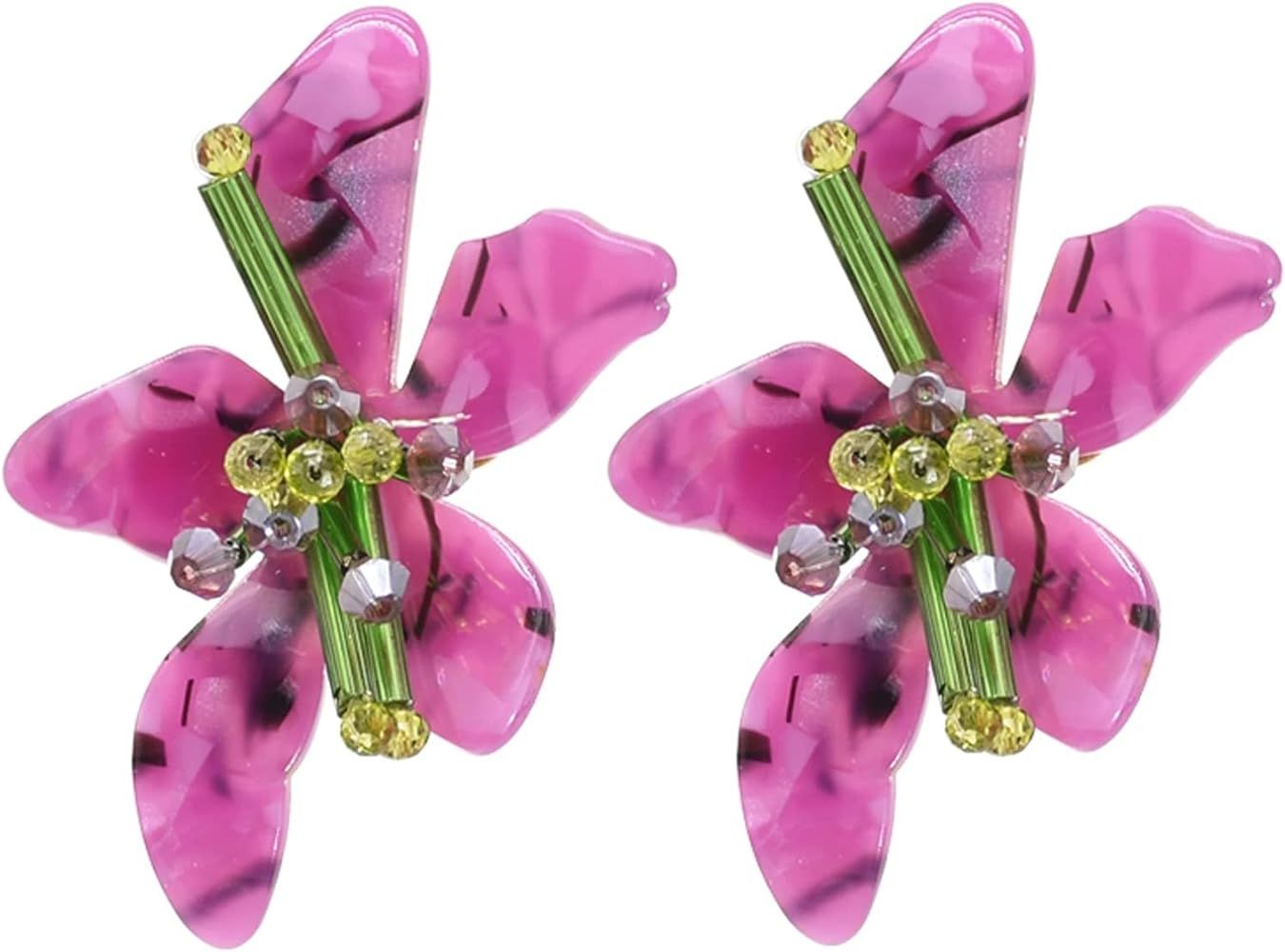 Jewel Earrings Waterfull Ball Scorpion Resin Flower Earrings Personalised Exaggerated Earrings | Amazon (US)