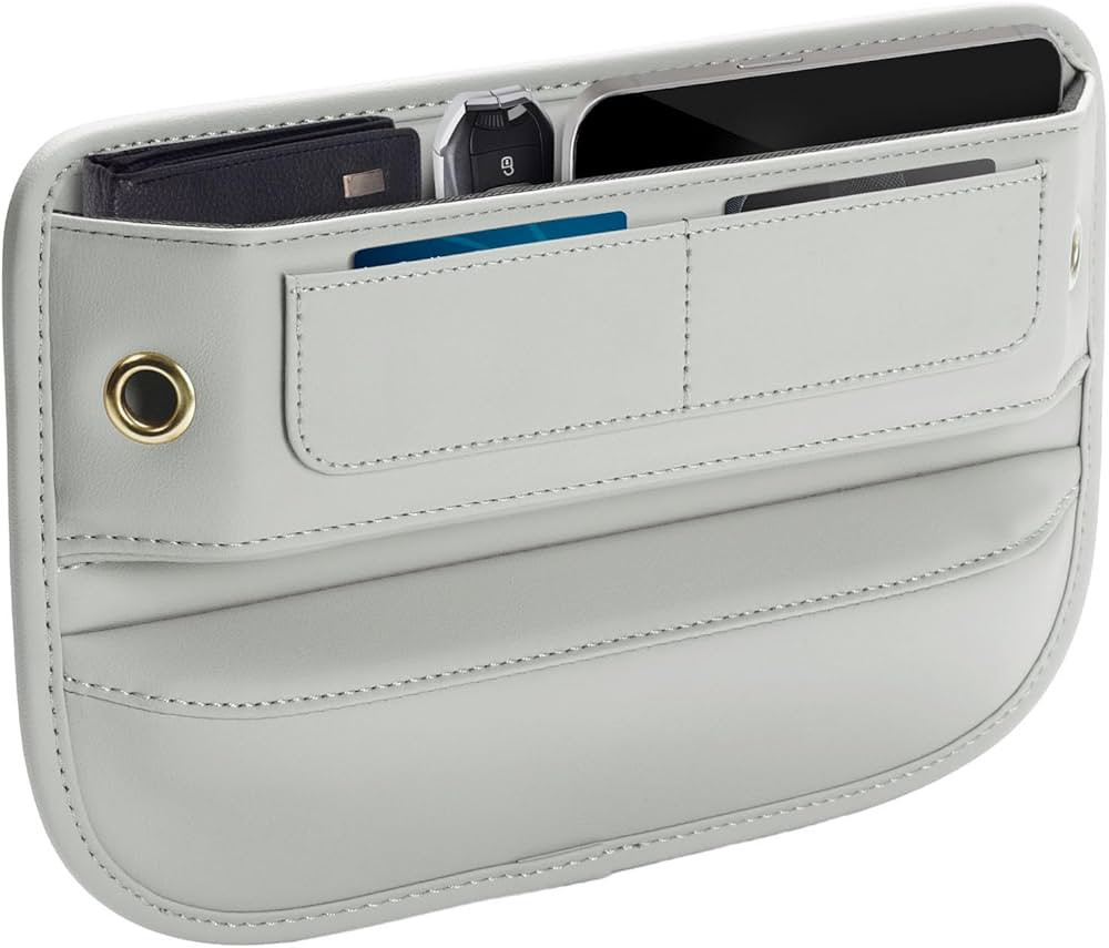 Premium Leather Car Seat Gap Filler Organizer, Universal Fit Interior Accessory, Car Center Conso... | Amazon (US)