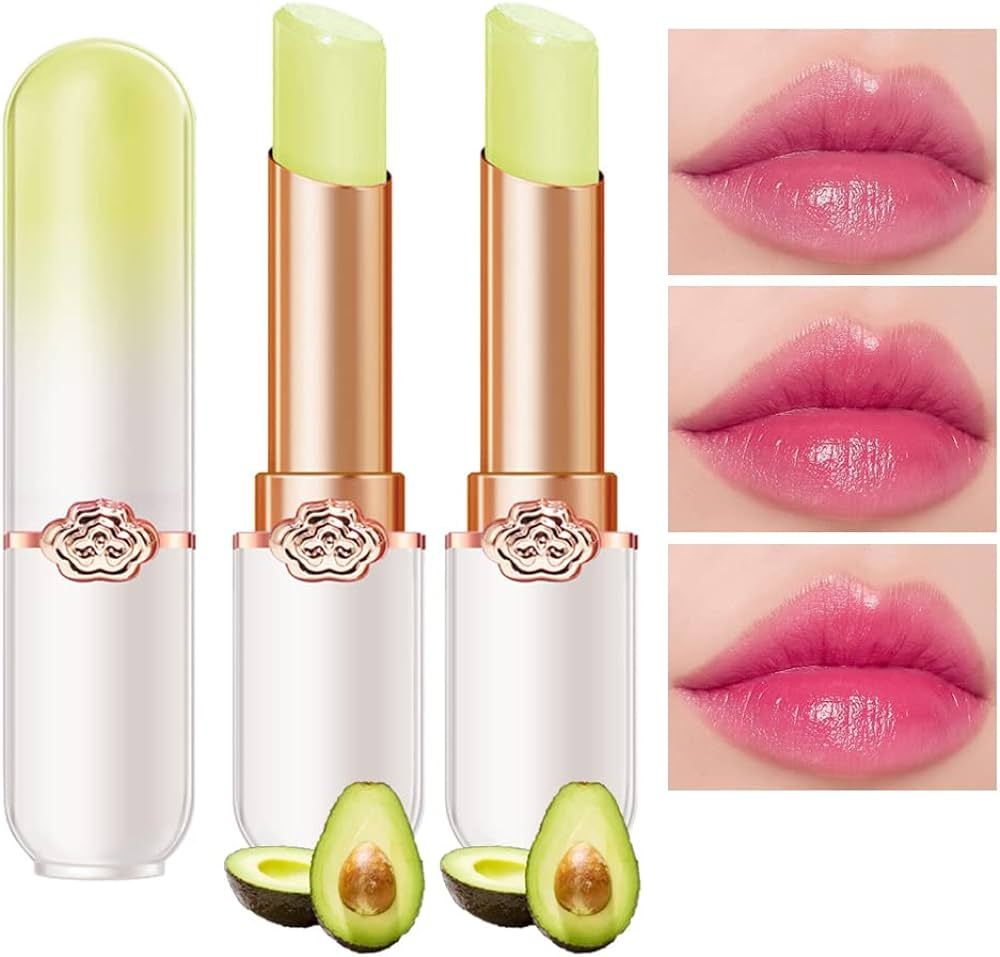 2 Pcs Avocado Green Color Changing Lipstick Queen,PH Mood Long Lasting Labiales Lip Gloss Korean ... | Amazon (US)