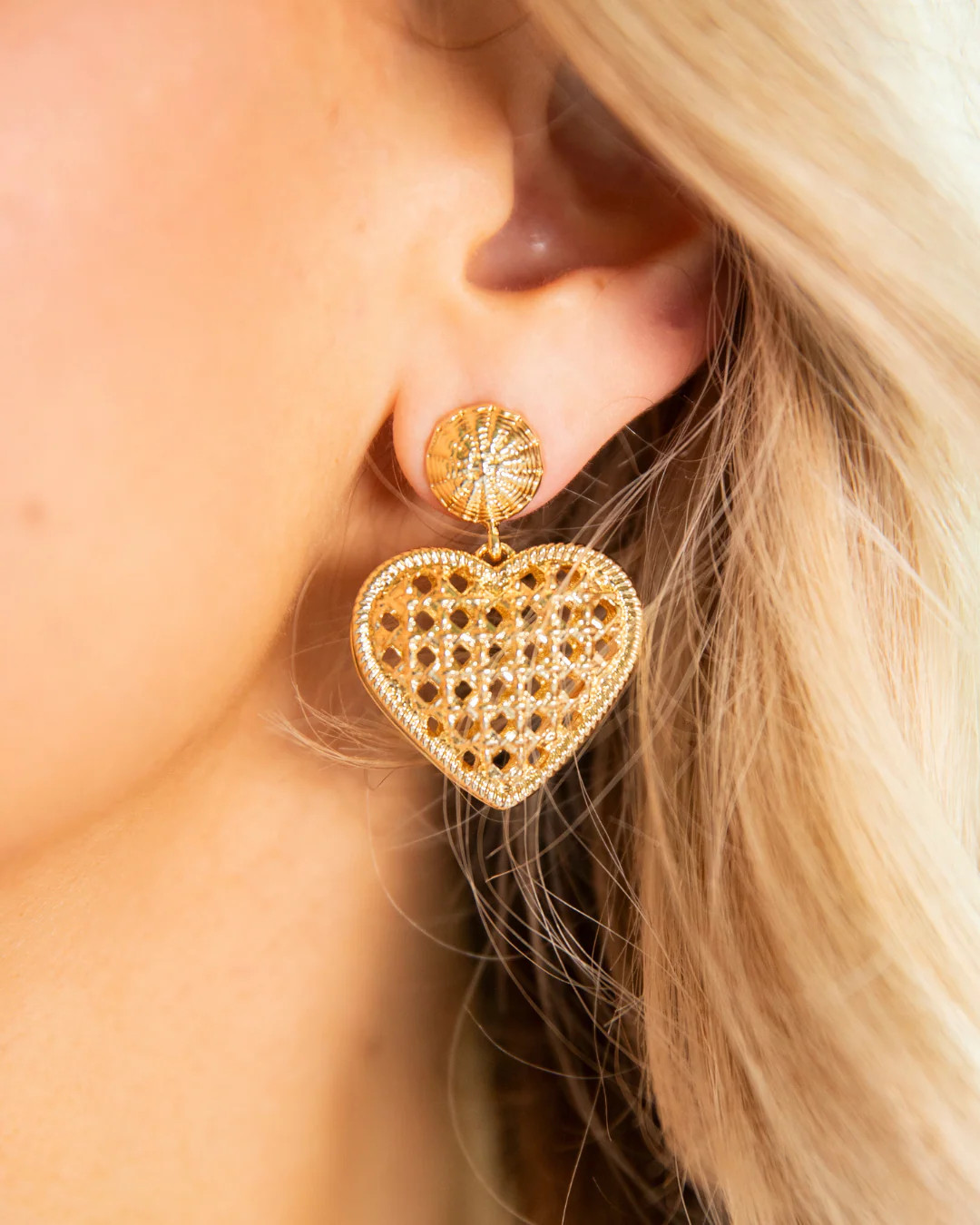 Crosshatch Heart Earrings | Baublerella