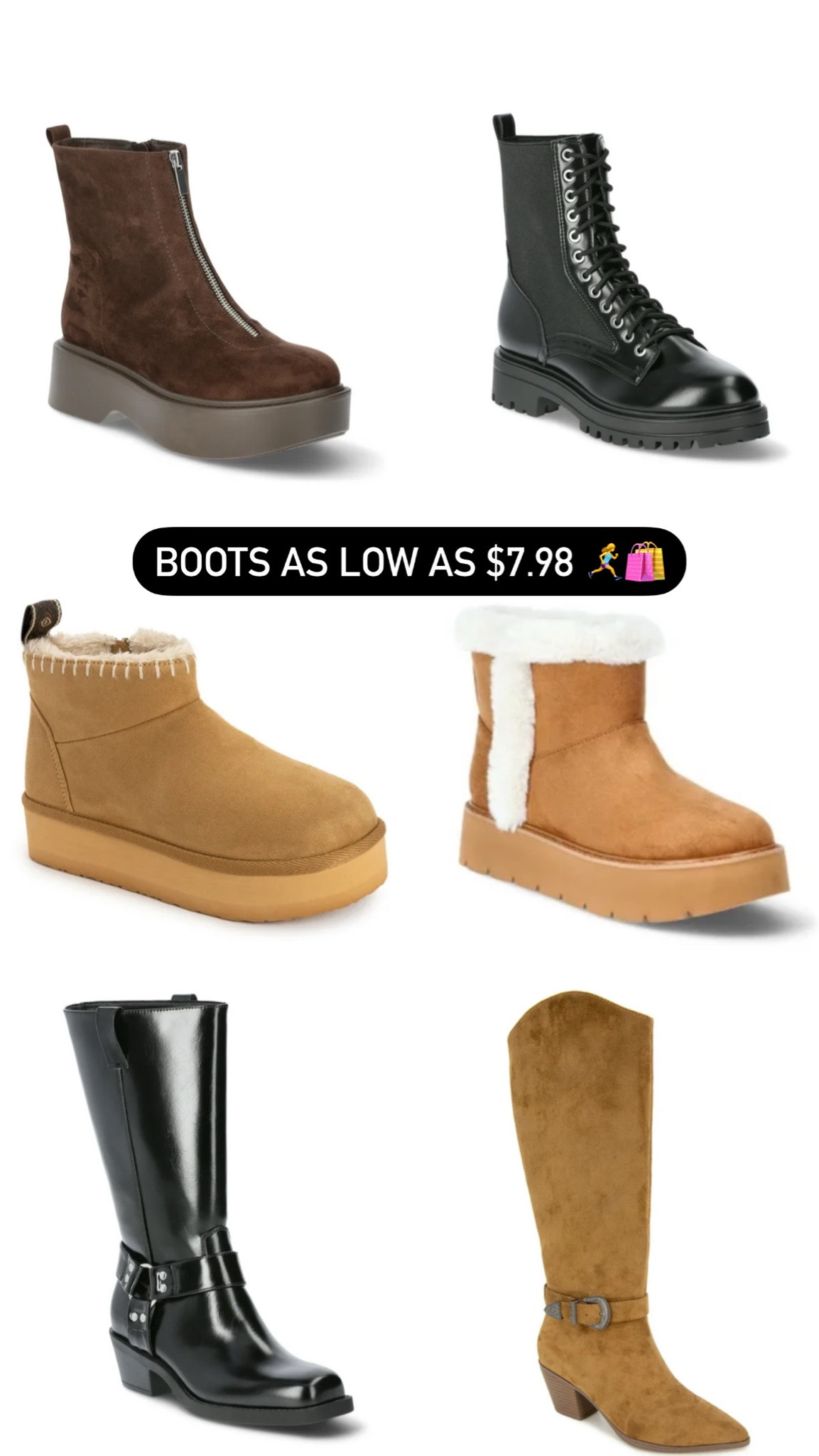Boots as low as $7.98 🏃‍♀️‍➡️!

#LTKStyleTip #LTKFindsUnder50 #LTKShoeCrush