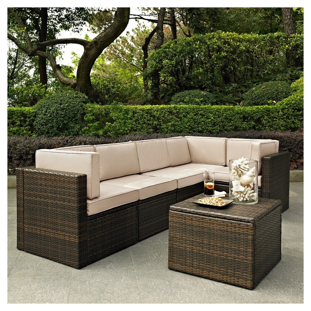 Palm Harbor 6pc All-Weather Wicker Patio Seating Set - Sand - Crosley | Target