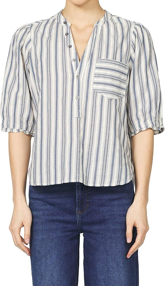 DEAR JOHN Sidney Novelty Top Women's Relaxed Fit Popover Short Sleeve Lightweight Blouse | Amazon (US)
