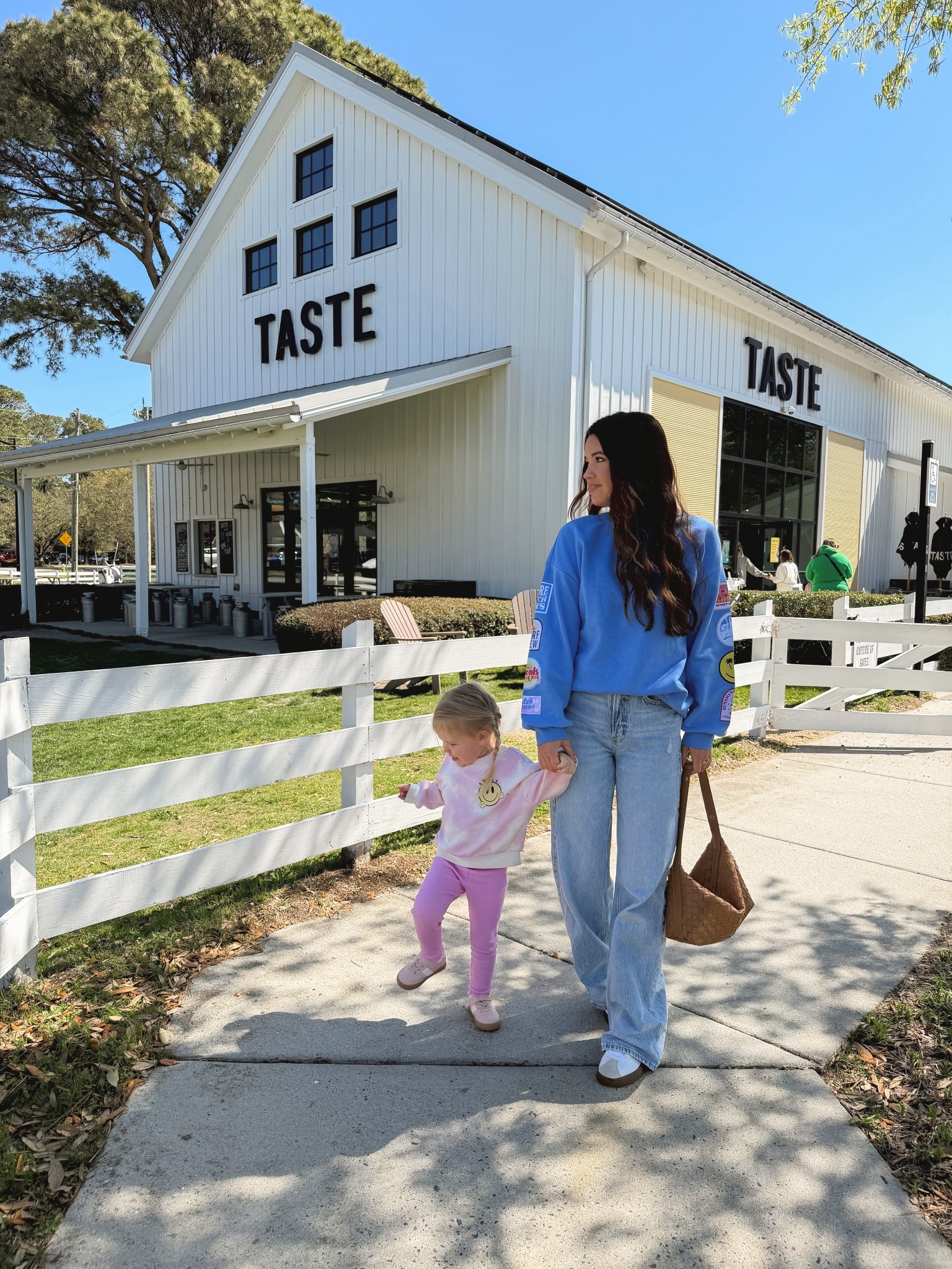 Wide leg jeans - size up one
Adidas VL Court - tts

Toddler smiley sweatshirt 
Toddler pink sneakers 

Hair waver 


#LTKKids #LTKootd #LTKmomlife