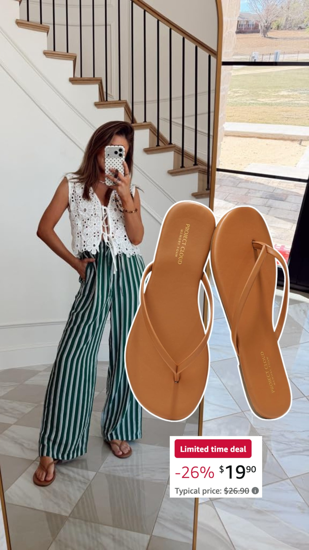 These Amazon flip flops are under $20 and the perfect throw on shoe for spring and summer!  

 #LTKootd #LTKSaleAlert