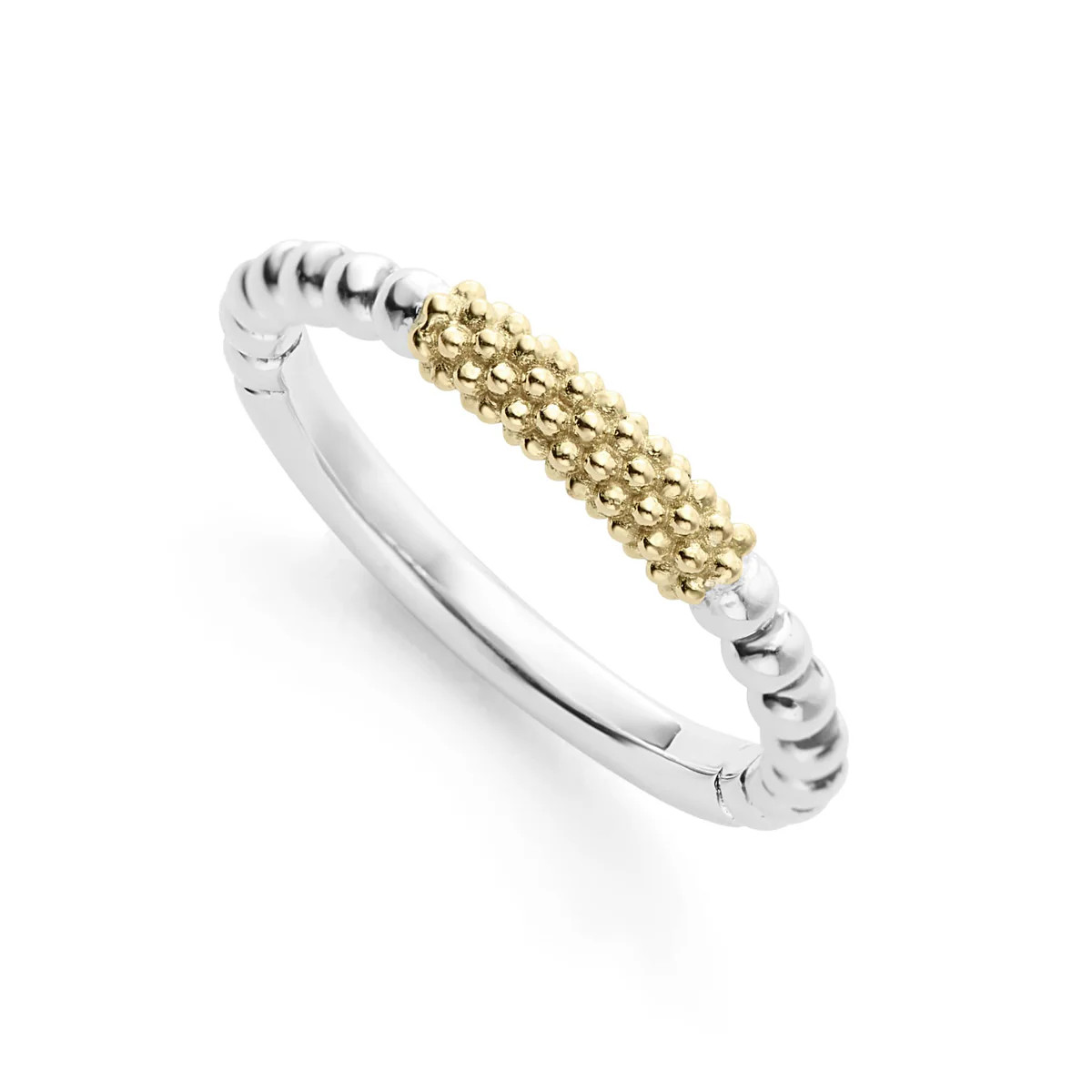 Two-Tone Caviar Stacking Ring | LAGOS