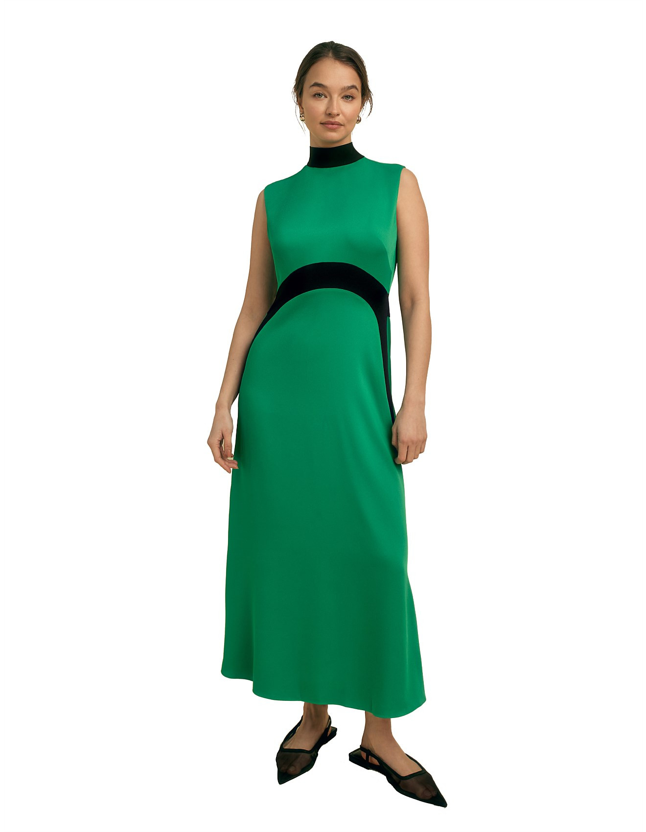 KNIT AND WOVEN MIX COLOURBLOCK MIDI DRESS | David Jones (Australia & New Zealand)