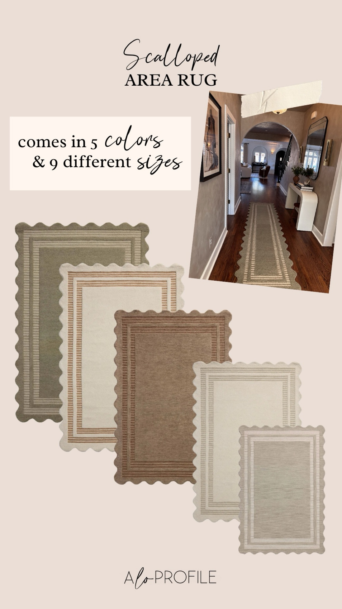 IT’S PERFECT. This beautiful rug comes in 5 colors & 9 different sizes. I was torn between this green one or ivory & fog. This rug would be so chic in so many places throughout the house! I love the idea of it in a playroom or kids room. 

It’s currently on sale @wayfair, so take advantage. It’s sold out before & I definitely think it will again! I love it so much. You can shop it & some other favs via my @shop.ltk here. #wayfairpartner #wayfair #liketkit #homedecor #rug #runnerrug #arearug #decor #decoratewithme #newrug #dreamhouse #dreamhome #hallwayrunner #hallway #hallwaydecor
