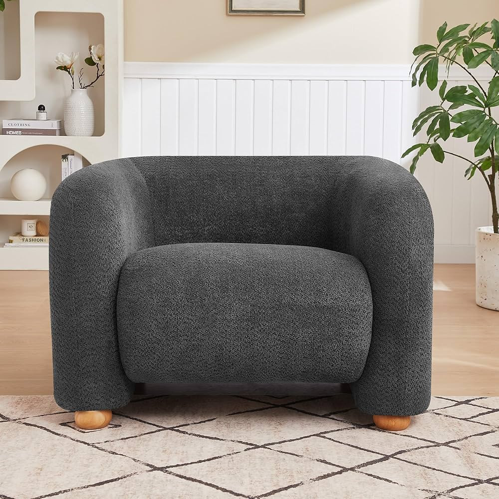 40" Modern Accent Chair Reading Chair Oversized Barrel Chairs for Living Room Bedroom Apartment .... | Amazon (US)