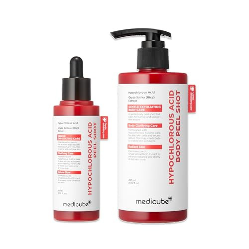 medicube Hypochlorous Acid Peel Shot Duo for Face & Body: Hypochlorous Acid Facial & Body Peel Shot | Exfoliating Serum Set with Rice Extract, Panthenol | Hydrating, Calming & Texture Refining Care | Amazon (US)