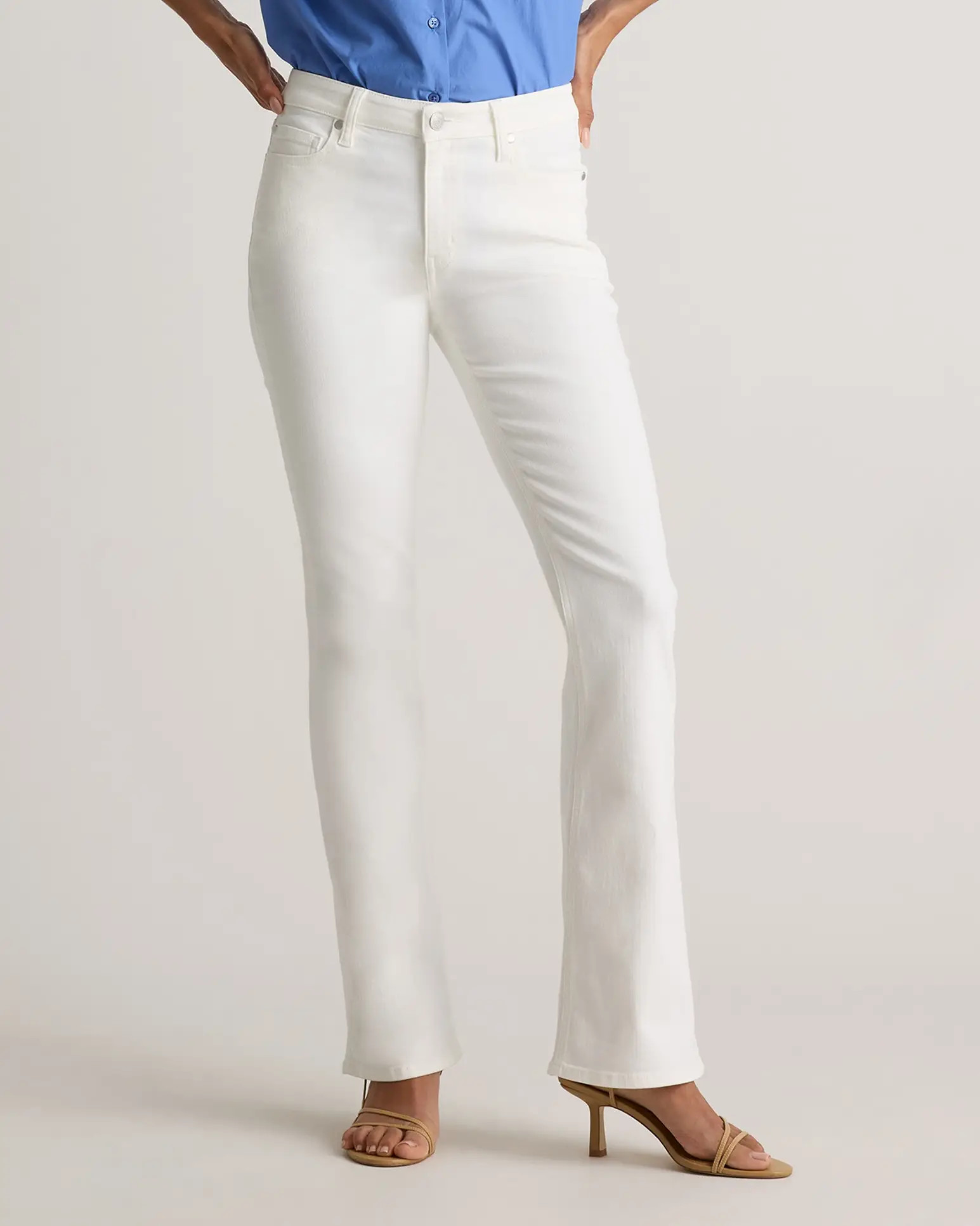 Luna Stretch Flare Jeans in Cloud White | Quince