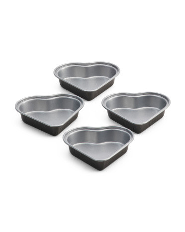 4pc 4in Non-Stick Mini Heart Bakepan Set | TJ Maxx