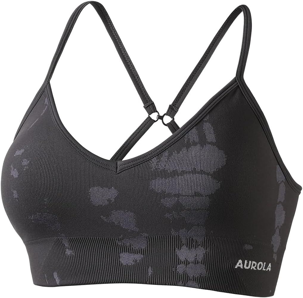 AUROLA Serpent Snake Seamless Sports Bras for Women,Girls Padded Strappy Workout Gym Yoga Tops | Amazon (US)