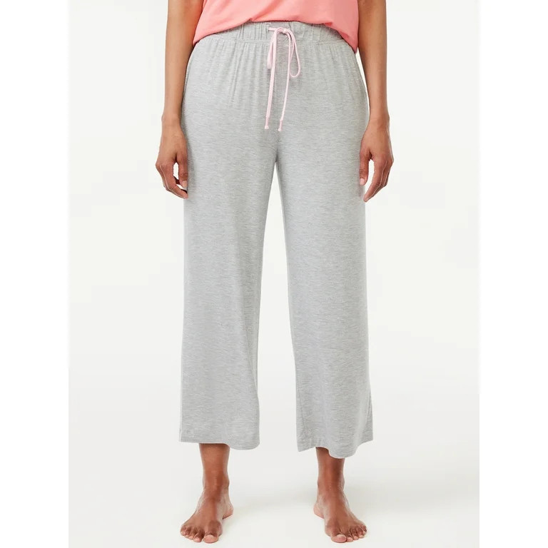 Joyspun Women's Cropped Knit Sleep Pants, Sizes S to 3X | Walmart (US)