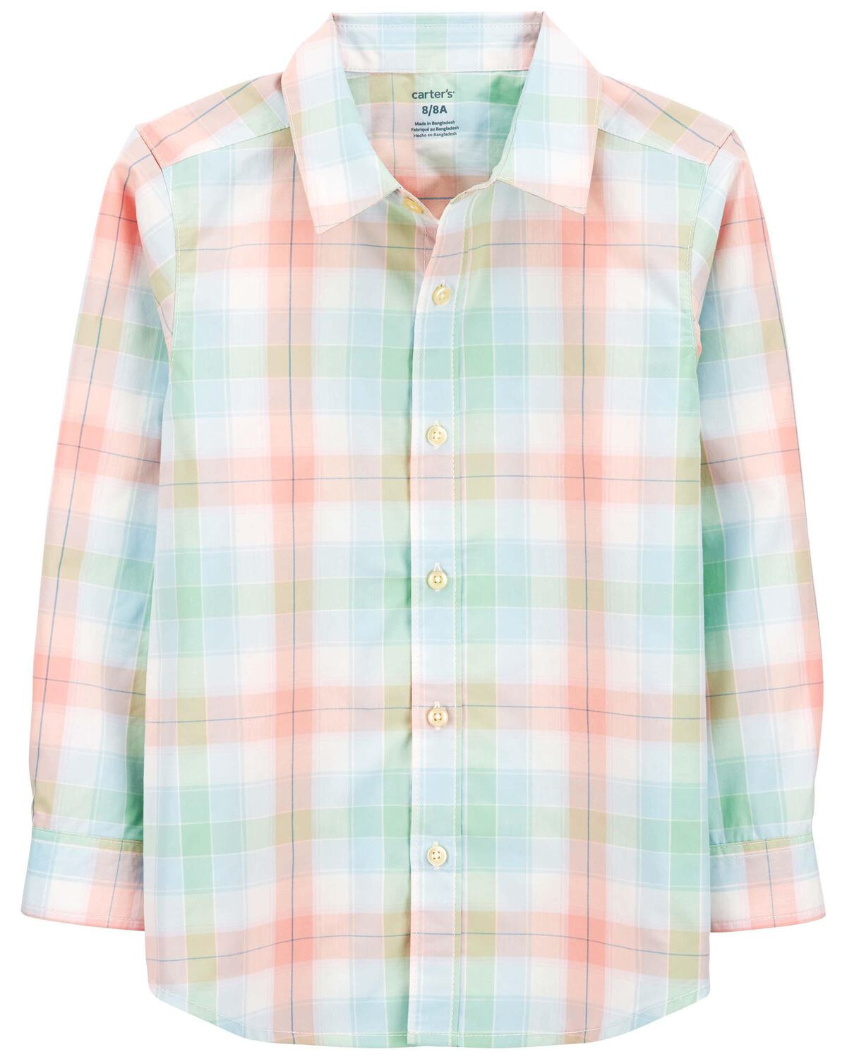 Multi Kid Plaid Button-Front Shirt | carters.com | Carter's