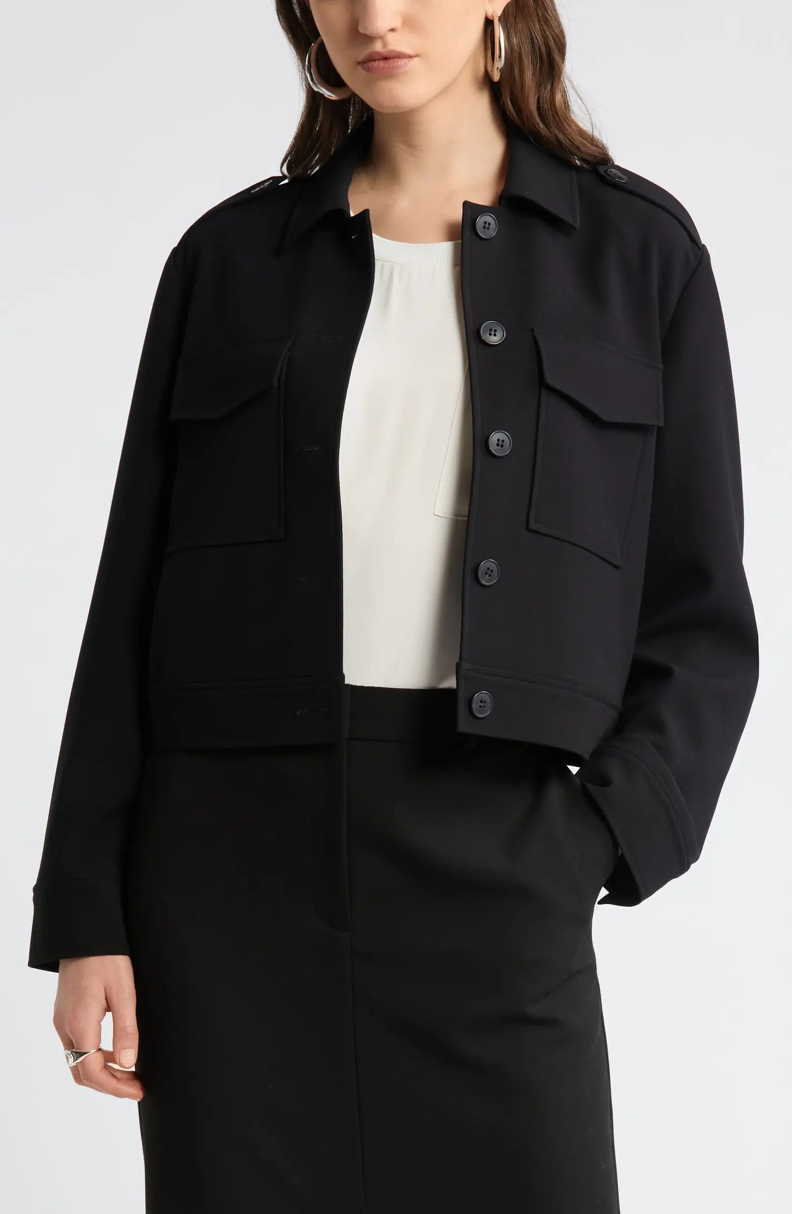 Nordstrom Crop Button Front Jacket | Nordstrom | Nordstrom