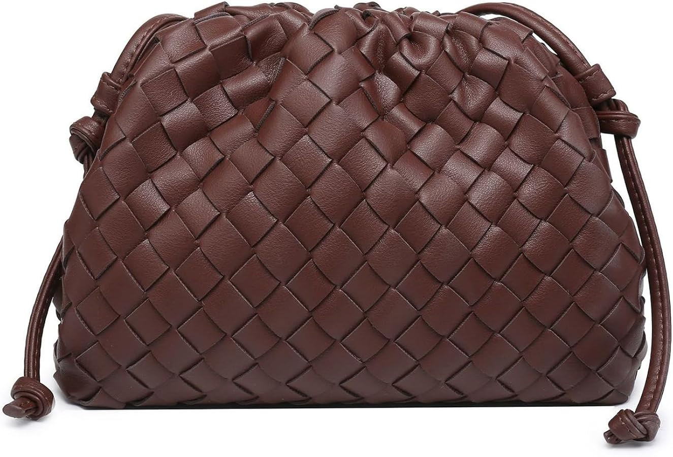 Woven Dumpling Bag Knotted Woven Handbag Small Woven Clutch Purses PU | Amazon (US)