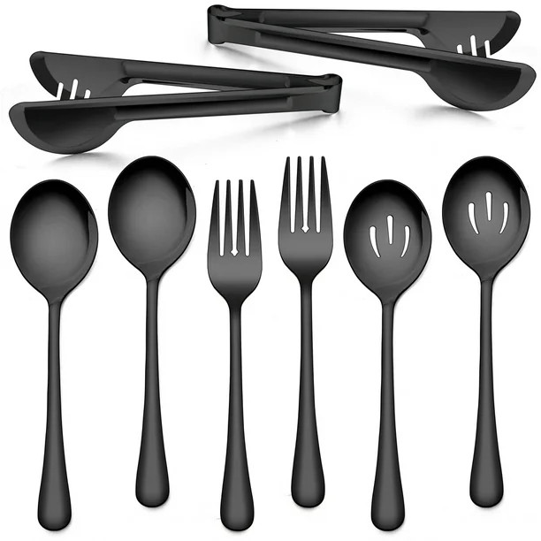 Walchoice 8 Pieces Serving Utensils Set, Stainless Steel Hostess Set, Includes Slotted Spoon/Serv... | Walmart (US)