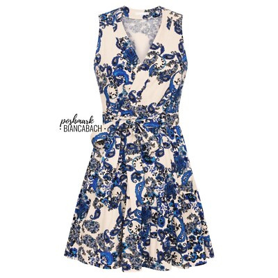 NWT Christian Lacroix Paisley Print Linen Blend Wrap Mini Dress XS | eBay US