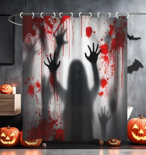 MAMUSE Halloween Shower Curtain for Bathroom Stall Cute Horror Scary Goth Gothic Skull Skeleton D... | Amazon (US)