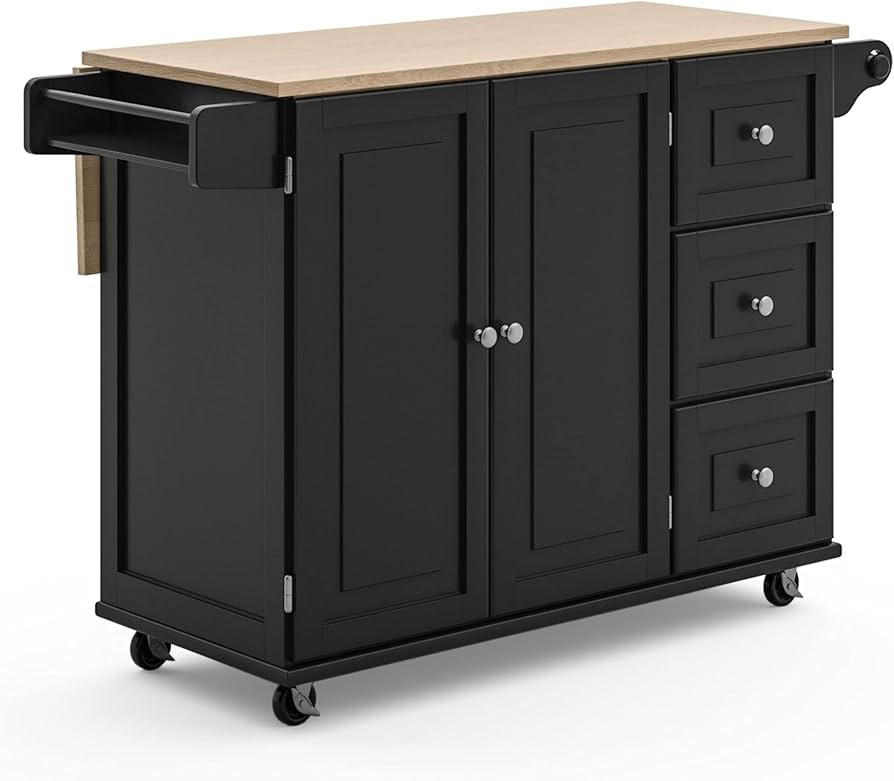 Homestyles Dolly Madison Kitchen Cart with Wood Top and Drop Leaf Breakfast Bar, Rolling Mobile K... | Amazon (US)