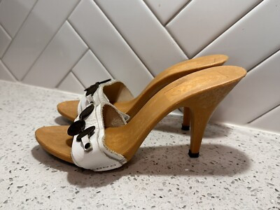Vintage 80s Candies Style Sandals High Heels Slides Sexy White Embellished 5 /36  | eBay | eBay CA