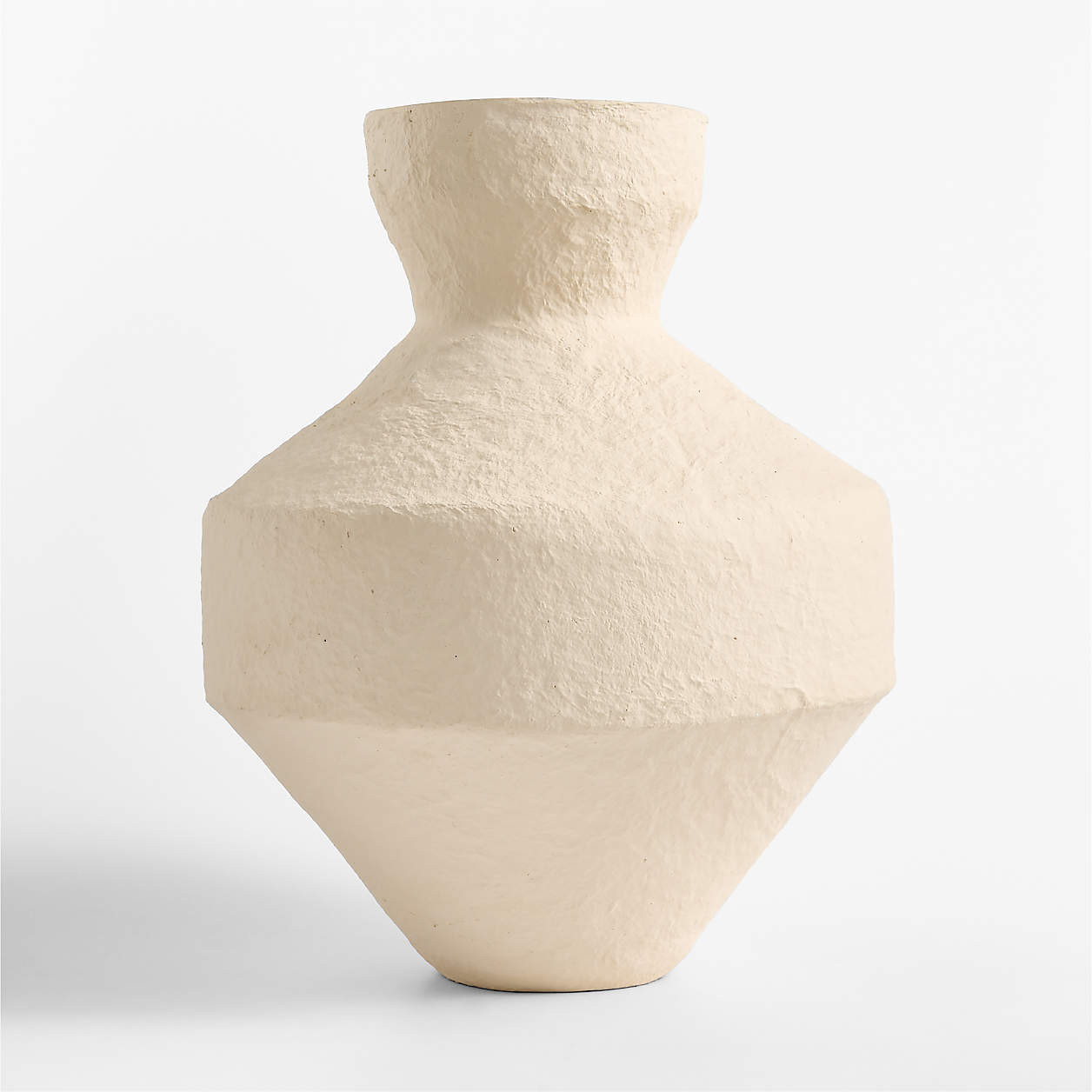 Marla White Paper Mache Vase 19" | Crate & Barrel | Crate & Barrel