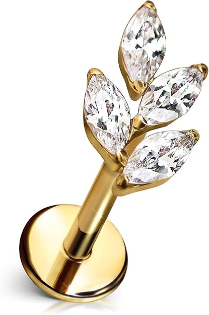 Cords Club Frozen Leaf Flat Back Stud – ASTM-F136 Implant Grade Titanium - Push Pin Design for ... | Amazon (US)