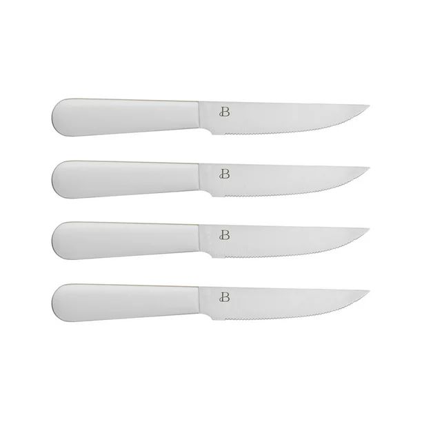 Beautiful 4-piece Forged, Micro-Serrated Kitchen Steak Knife Set in White - Walmart.com | Walmart (US)