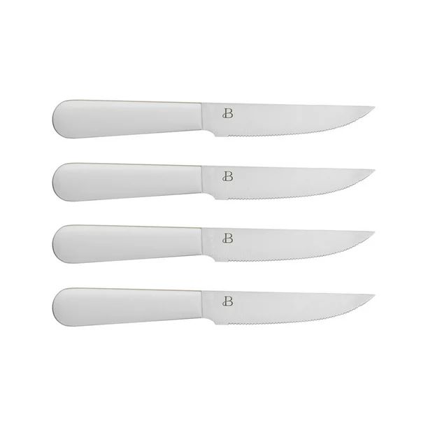 Beautiful 4-piece Kitchen Steak Knife Set in White by Drew Barrymore - Walmart.com | Walmart (US)