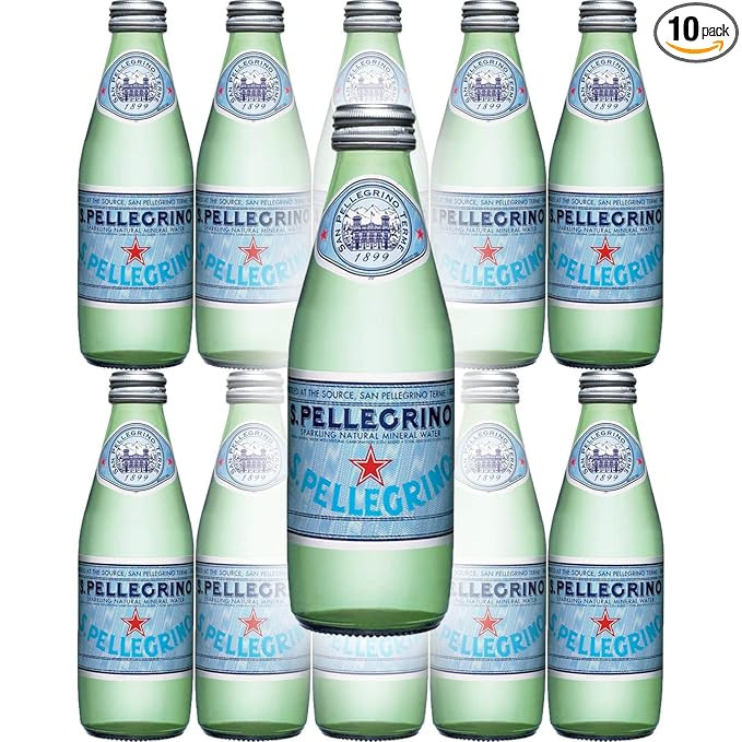 San Pellegrino Sparkling Natural Mineral Water, 8.45oz Glass Bottle (Pack of 10) | Amazon (US)