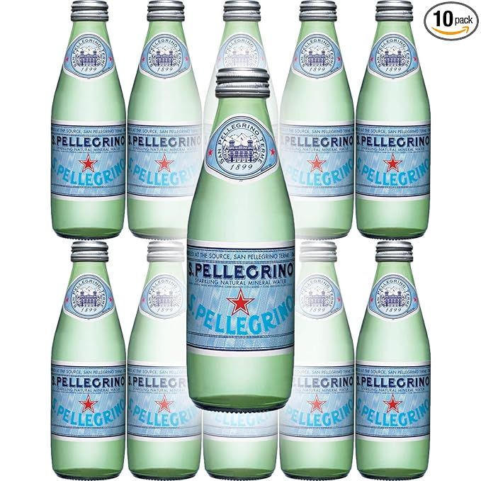 San Pellegrino Sparkling Natural Mineral Water, 8.45oz Glass Bottle (Pack of 10) | Amazon (US)