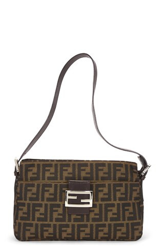 FWRD Renew Fendi Zucca Shoulder Bag in Brown from Revolve.com | Revolve Clothing (Global)