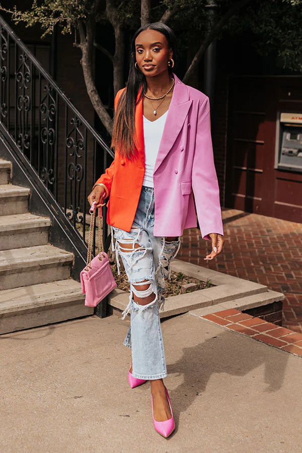 Memorable Meeting Color Block Blazer | Impressions Online Boutique