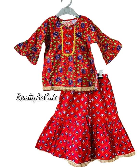 Indian Salwar Suit/ Cotton Sharara Kurta Set/ Toddler Indian - Etsy | Etsy (US)