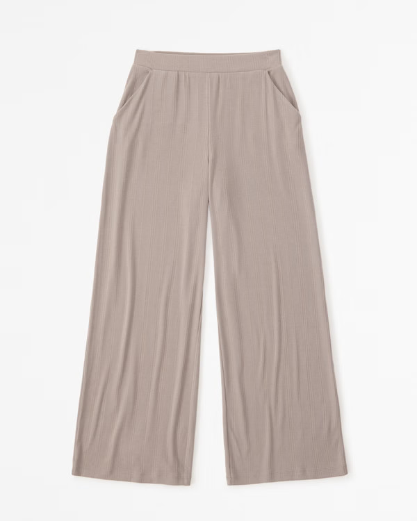 Women's Cozy Rib Wide Leg Sleep Pant | Women's Intimates & Sleepwear | Abercrombie.com | Abercrombie & Fitch (US)