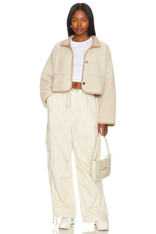 Kelly Reversible Sherpa Jacket in Sand | Revolve Clothing (Global)