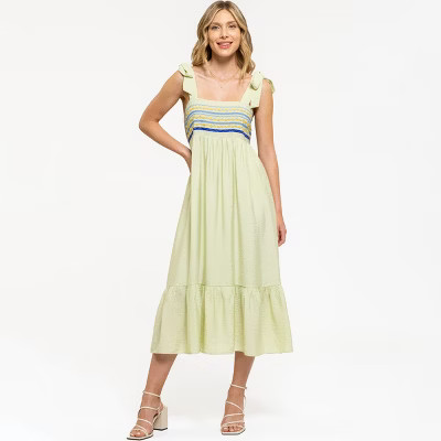 August Sky Women's Sleeveless Geometric Tiered Maxi Dress | Target