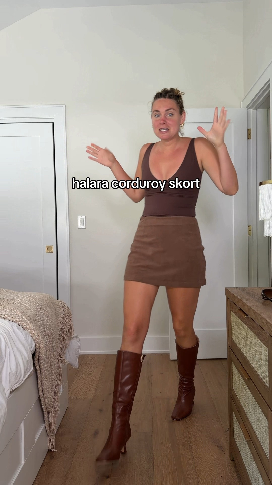Girls, would you style this corduroy skort with tall boots or sneakers? 🤎🍂

Tall women know the mini-skirt math is completely different when you have long legs. A perfectly normal mini on someone else can suddenly have you checking your 🍑 every time you bend over, sit down, or reach for something.

This Halara high-waisted corduroy skort is such a good solution because it gives you that cute A-line mini-skirt look with built-in shorts underneath. The brown corduroy feels made for fall, the high waist is super flattering, and I love that tall girls can wear a shorter style while still having that extra coverage underneath.

Comment SHOP and I’ll send you where to get this skort in your DMs. 💌

https://liketk.it/6mkIJ

Follow @kristinanicoletall for tall girl fashion, women’s outfit finds, and wardrobe fixes for long legs.

tallgirlstyle tallgirlfashion tallgirls tallwomen tallgirlapproved womensfashion womensstyle girlsfashion womenstyle tallgirloutfits tallgirlproblems longlegs longlegstyle skort corduroyskirt miniskirt builtinshorts fallfashion falloutfits fallstyle womensfallfashion tallgirlfinds wardrobefinds @Halara