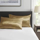 Madison Park Essentials Satin Pillowcases Wrinkle-Free High-Luster and Silk King Gold 2 | Amazon (US)